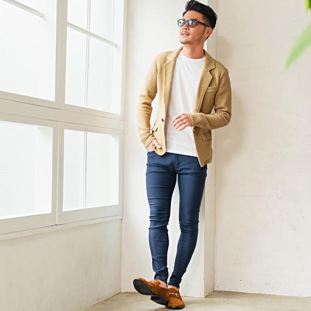 テーラードジャケット メンズ Cavaria キャバリア 長袖ニットテーラードジャケット 即日発送 アウター ニットジャケット 羽織り 無地 ミの通販はau Pay マーケット Silver Bullet シルバーバレット