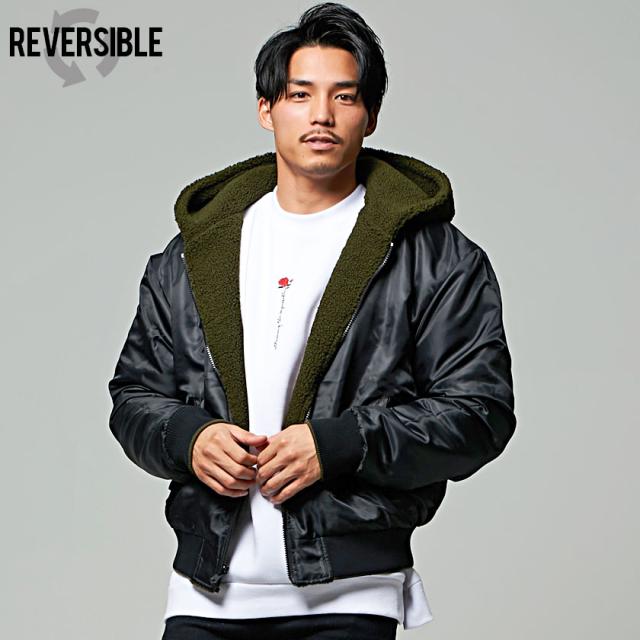 ボアパーカー Ma 1ジャケット メンズ Cavaria キャバリア リバーシブルボアパーカー Ma 1ジャケット 即日発送 アウター ブルゾン 2way 大の通販はau Pay マーケット Silver Bullet シルバーバレット