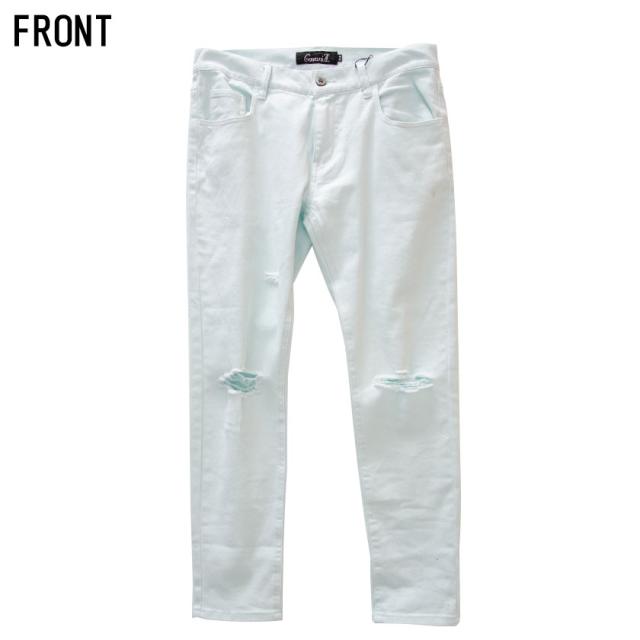 スキニーパンツ メンズ Cavaria キャバリア ダメージ加工カラーパンツ 即日発送 ボトムス パステルカラー ペールトーン ダメージ加工 クの通販はau Pay マーケット Silver Bullet シルバーバレット