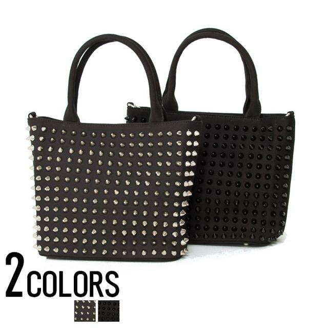 トートバッグ メンズ SB select シルバーバレットセレクト スタッズ2WAYトートバッグ 即日発送 鞄 かばん ショルダーバッグ 肩掛け 2way スタッズ ユニセックス レディース ブラック シルバー 黒 モード BITTER系 ビター系 [CLE20-LA67]の通販は 5,452円