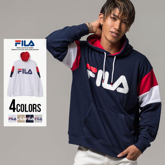 パーカー メンズ 長袖 Fila フィラ 袖配色切り替えロゴプリント長袖プルオーバーパーカー 即日発送 トップス スウェット スエット フーデの通販はau Pay マーケット Silver Bullet シルバーバレット