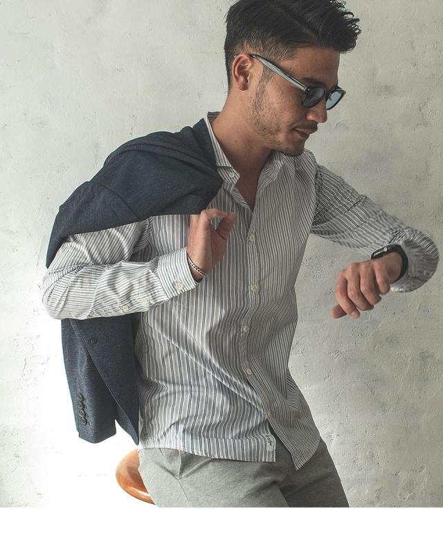 30 オフsale Gostar De Fuga ゴスタールジフーガ 長袖ストライプシャツ Blue 日本製 メンズ 代 30代 40代 きれいめ 綿 コットン 長袖シの通販はau Pay マーケット Silver Bullet シルバーバレット