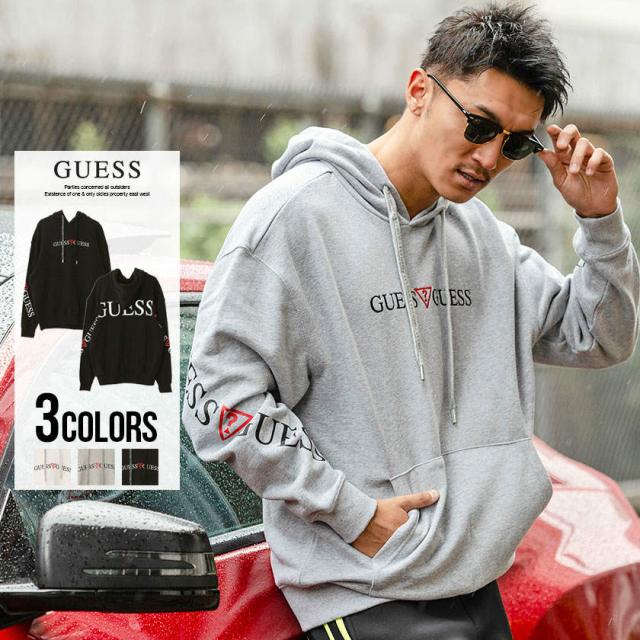 セール Sale パーカー メンズ 長袖 Guess ゲス バックアーチロゴプリント長袖プルオーバービッグ刺繍パーカー 即日発送 トップス スウェの通販はau Pay マーケット Silver Bullet シルバーバレット