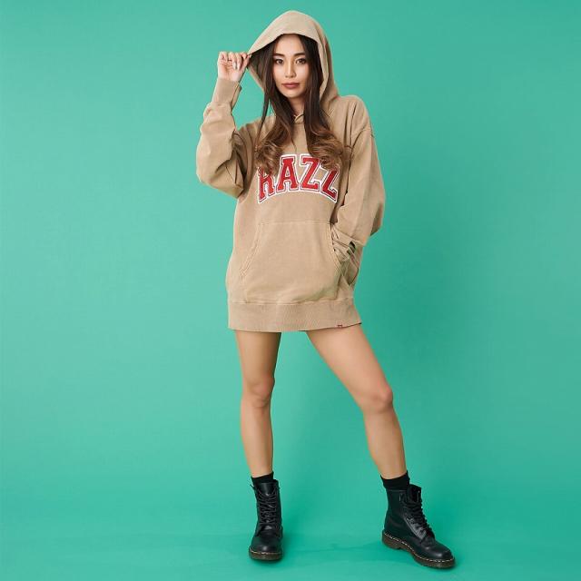 パーカー メンズ 長袖 RAZZIS ラズ Pigment patch hoodie 即日発送
