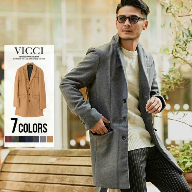 セール Sale 25 Off コート ジャケット メンズvicci ビッチ ウールチェスターコート 即日発送 メルトン シンプル M L Ll Xl ブラック ネの通販はau Pay マーケット Silver Bullet シルバーバレット