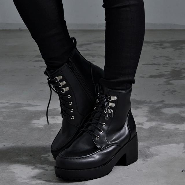 ブーツ メンズ 本革ライダース ZIP ハイヒールブーツ V系ブーツ サイド