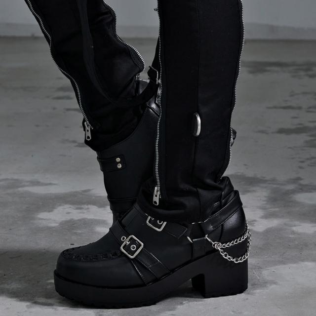 シヴァーライズホワイトレザーエンジニアブーツレア 初売りスペシャル