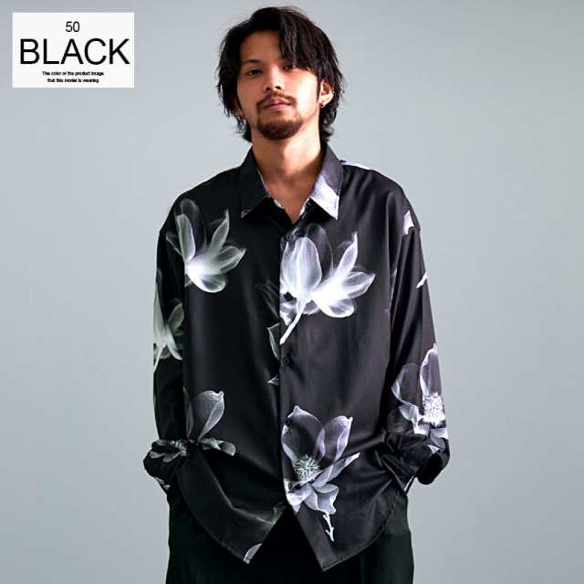 シャツ メンズ ブランド 総柄シャツ ジョーゼット プリント