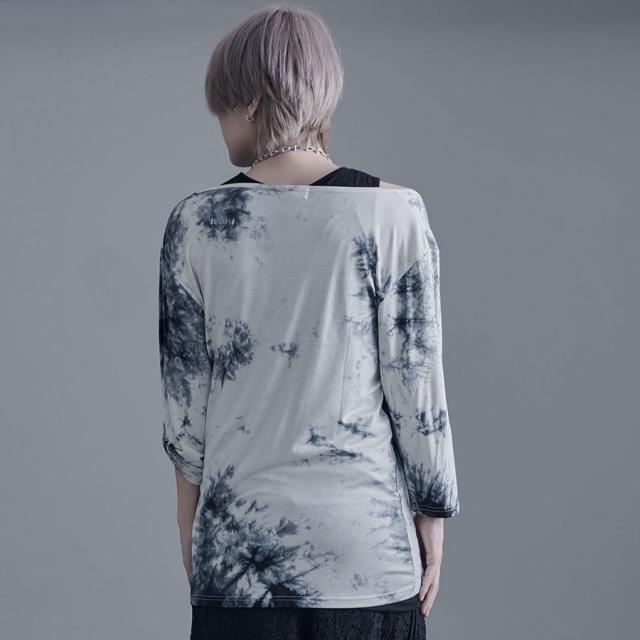 Tシャツ 半袖 半袖Tシャツ 七分袖 7分袖 ムラ染め タイダイ染め 総柄