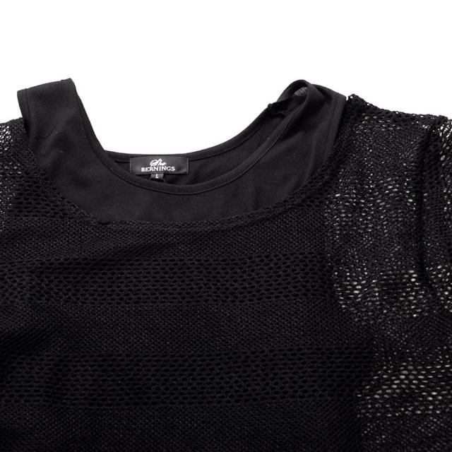 ニット Tシャツ 半袖 半袖ニット 無地 シンプル ボーダー シースルー