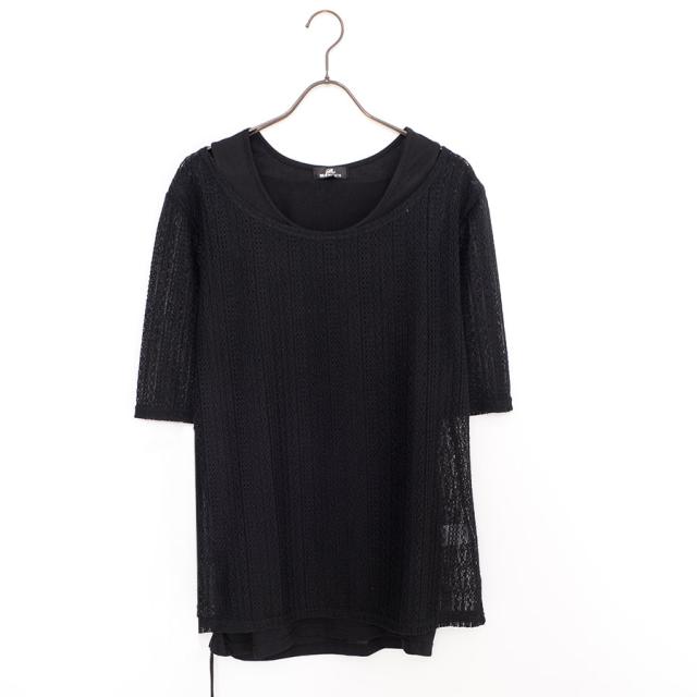 ニット Tシャツ 半袖 半袖ニット 無地 シンプル シースルーニット