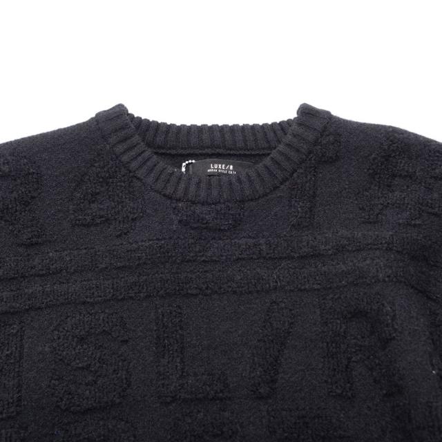 ニット メンズ セーター おしゃれ 大人 大きいサイズ ジャガード ロゴ