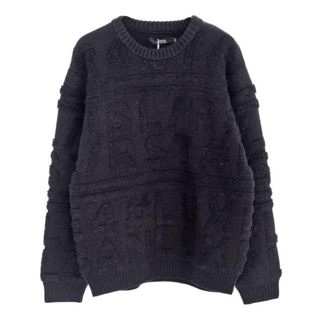 ニット メンズ セーター おしゃれ 大人 大きいサイズ ジャガード ロゴ