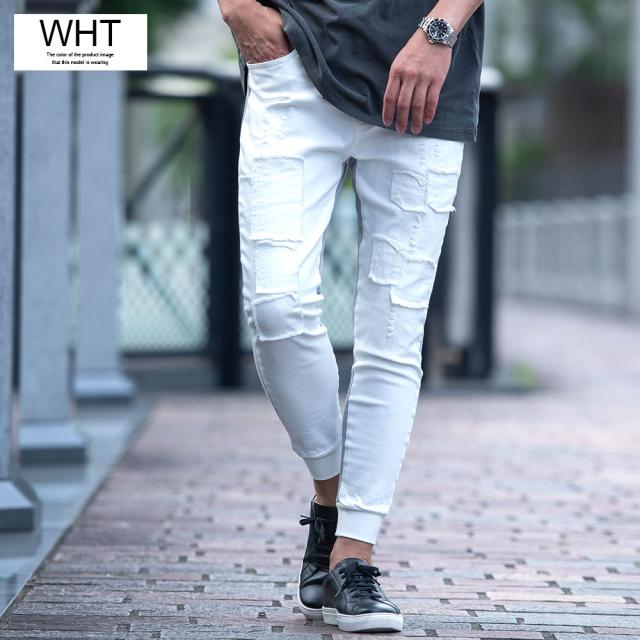 スウェット デニム ジョガーパンツ 伸縮性 デニムスエットパンツ インディゴ M スウェット デニム ジョガーパンツ 伸縮性 デニムスエットパンツ