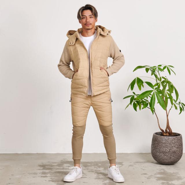 LUXE/R GOLF ダウンフェザーワッフル切替えパーカー45763WHXL