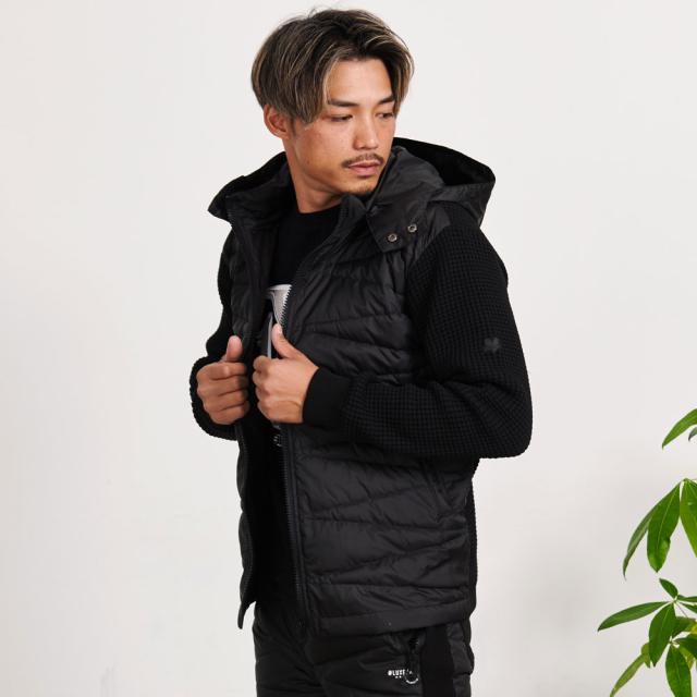 パーカー メンズ ジップパーカー ジップアップ アウター 高密度ダウン おしゃれ フェザー ブラック ホワイト ベージュ 黒 白 M L XL LUXE R ラグジュ 20代 30代 40代 服 冬 秋冬 ファッション [45763] パーカー メンズ ジップパーカー ジップアップ アウター 高密度ダウン