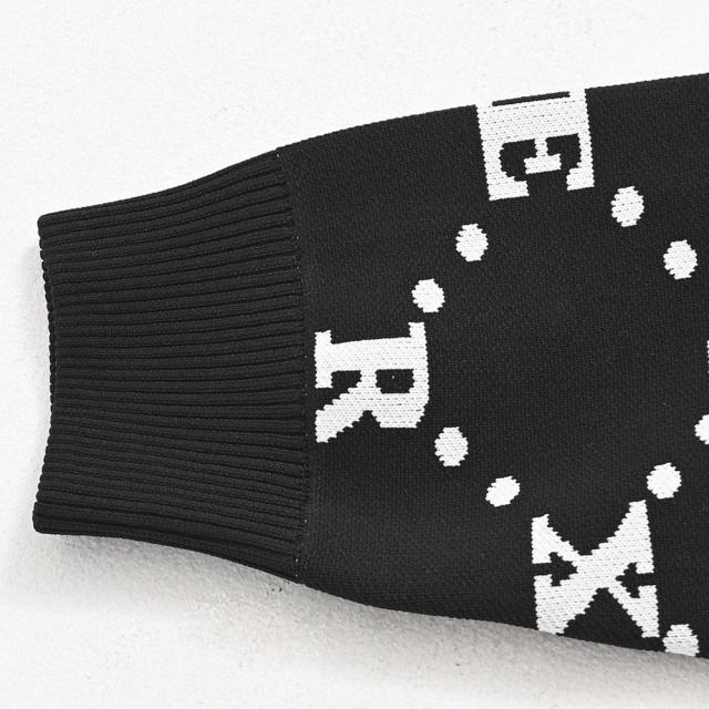 ニット メンズ セーター ロゴ おしゃれ ブランド シンプル ジャガード