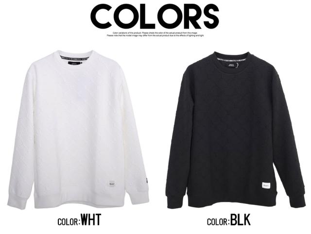 トレーナー スウェット メンズ スエット 長袖 ブランド おしゃれ ストレッチ 伸縮性 ロゴ ジャガード 総柄 M L XL LL トップス インナー 大人 上品 ホワイト ブラック スポーツ ゴルフ ユニセックス ラグジュ LUXE R 20代 30代 40代 秋 冬 秋冬 ファッション [45775] トレーナー スウェット メンズ スエット 長袖 ブランド おしゃれ