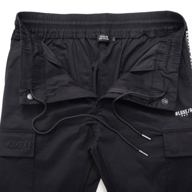 カーゴパンツ メンズ ブランド おしゃれ ゴルフパンツ ストレッチ 伸縮 伸びる 撥水加工 ロゴ ベージュ カーキ チャコール ブラック 黒 M L XL LL 秋 冬 秋冬 細身 タイト スリム カジュアル スポーツ スポーティ LUXE R ラグジュ ゴルフ ゴルフウェア [45854]_13