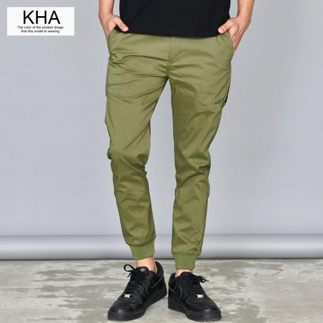 ジョガーパンツ メンズ リブパンツ 布帛 ロゴ 止水ジップ セットアップ