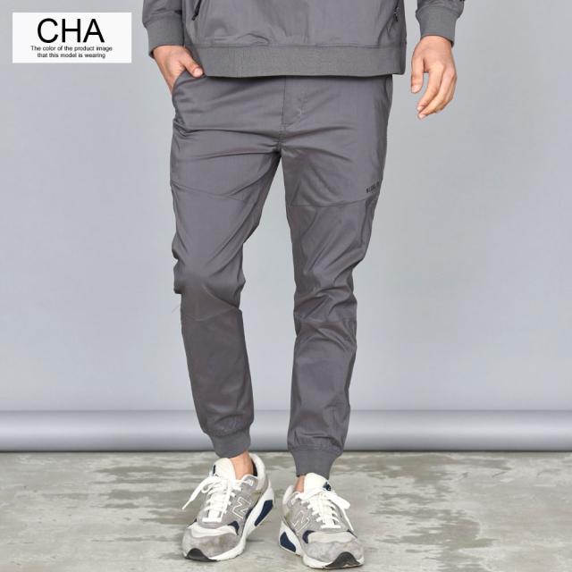 ジョガーパンツ メンズ リブパンツ 布帛 ロゴ 止水ジップ セットアップ