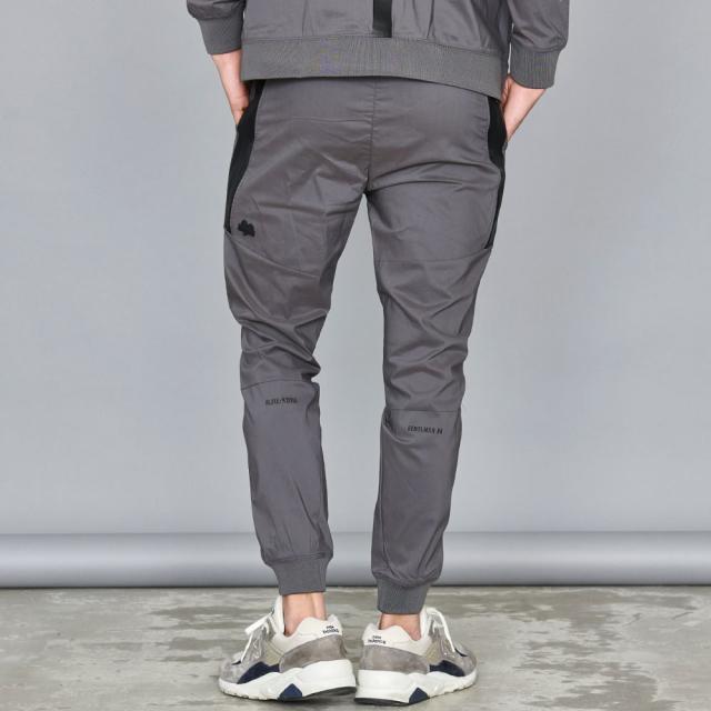 ジョガーパンツ メンズ リブパンツ 布帛 ロゴ 止水ジップ セットアップ
