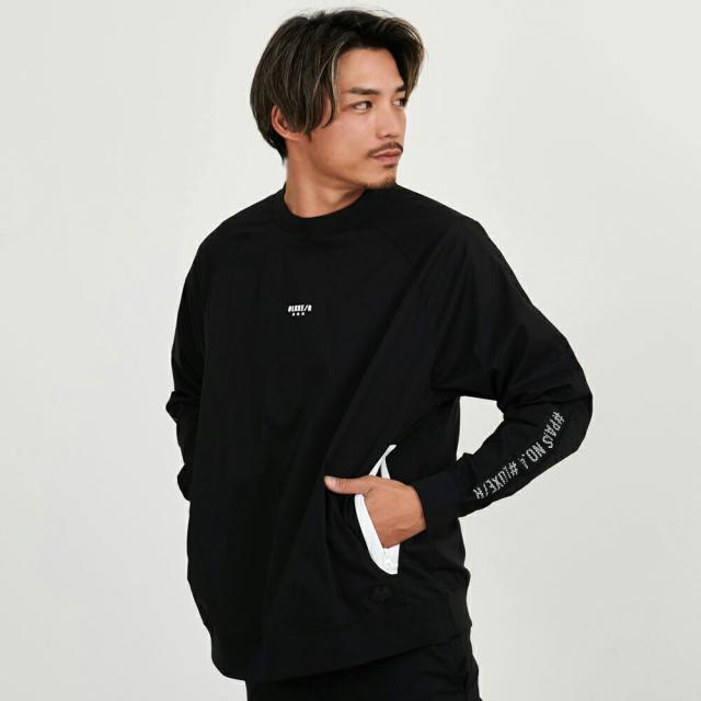 トレーナー メンズ 長袖 布帛 プルオーバー ゴルフウェア スポーツ トップス プリント ロゴ 止水ジップ スウェット ストレッチ 伸縮性 大人 チャコール ベージュ ブラック 黒 ブランド トレーニング LUXE R ラグジュ ユニセックス 男 服 春 春服 ファッション [45931] トレーナー メンズ 長袖 布帛 プルオーバー ゴルフウェア スポーツ