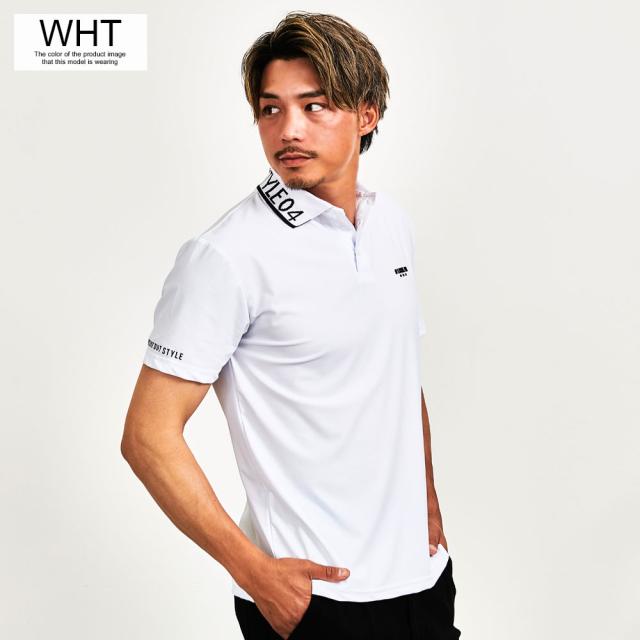 ポロシャツ メンズ 半袖 ブランド 半袖ポロシャツ ゴルフ ゴルフウェア POLO ジャガード スキッパーポロ ロゴ 立ち襟 ホワイト ブラック 白 黒 トップス カットソー LUXE R ラグジュ 20代 30代 40代 ユニセックス 男性 男 服 春 春服 夏 夏服 春夏 ファッション [45992]_2