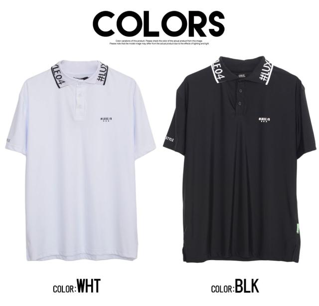 ポロシャツ メンズ 半袖 ブランド 半袖ポロシャツ ゴルフ ゴルフウェア POLO ジャガード スキッパーポロ ロゴ 立ち襟 ホワイト ブラック 白 黒 トップス カットソー LUXE R ラグジュ 20代 30代 40代 ユニセックス 男性 男 服 春 春服 夏 夏服 春夏 ファッション [45992]_19