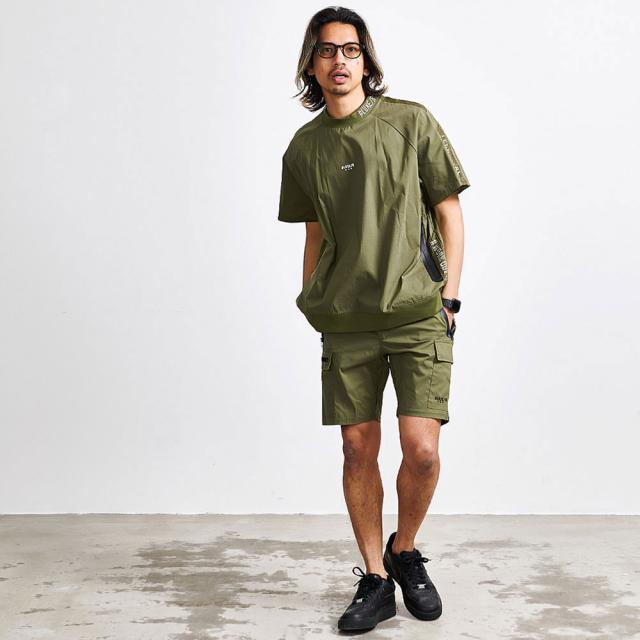 ハーフパンツ メンズ ブランド ゴルフ ショーツ 短パン 膝上 カーゴ ポケット イージーパンツ 綿 ナイロン 布帛 軽量 速乾 ロゴ 刺繍 プリント ワンポイント 細身 ストレッチ ベージュ カーキ チャコール ブラック 黒 LUXE R ラグジュ スポーツ 服 春 夏 男性 [46034] ハーフパンツ メンズ ブランド ゴルフ ショーツ 短パン 膝上 カーゴ