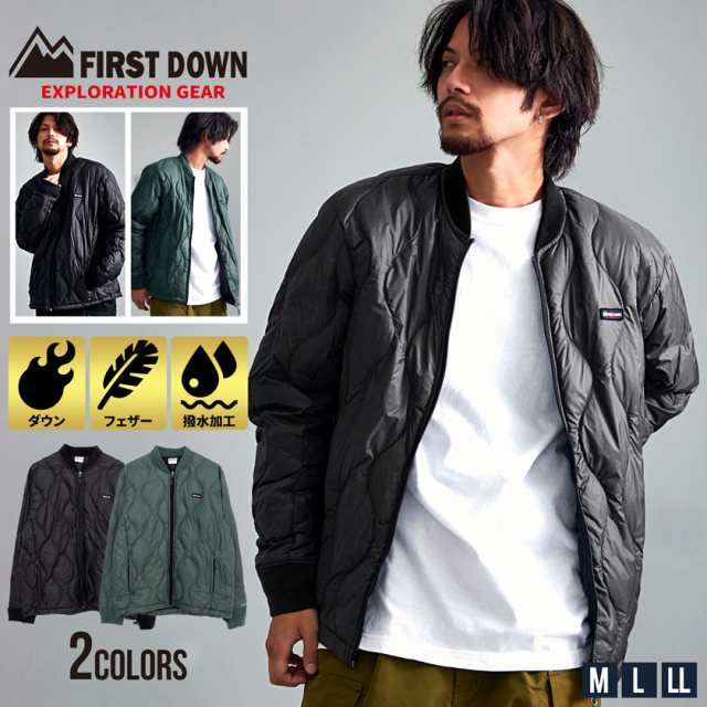 FIRST DOWN ファーストダウン ダウンジャケット メンズ アウター ブルゾン MA-1ジャケット MA1ジャケット ボンバージャケット 撥水  暖か｜au PAY マーケット