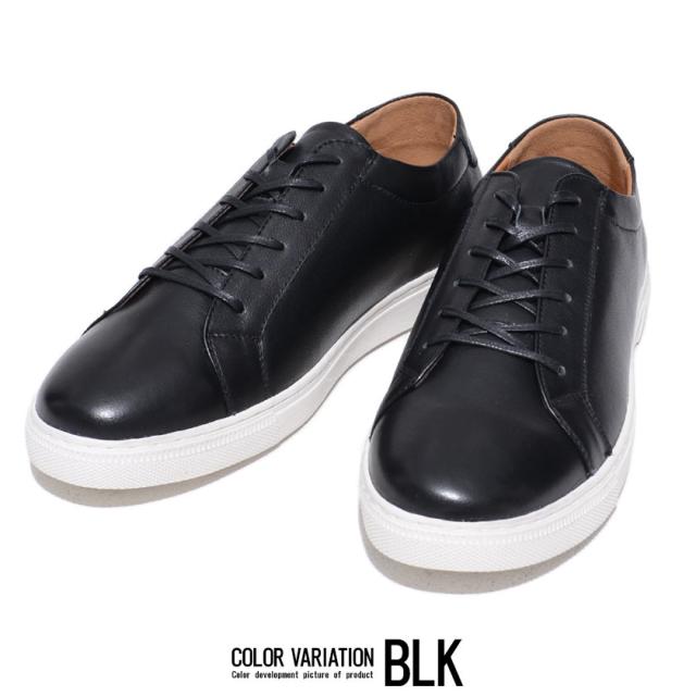 スニーカー メンズ おしゃれ シューズ 靴 クツ くつ 本革 レースアップ 靴 シューズ レザー ローカット シンプル ベーシック 無地 ブラック ホワイト 黒 白 25cm 25.5cm 26cm 26.5cm 27cm 27.5cm 男性 男 SARABANDE サラバンド メンズファッション 即日発送 [6121]