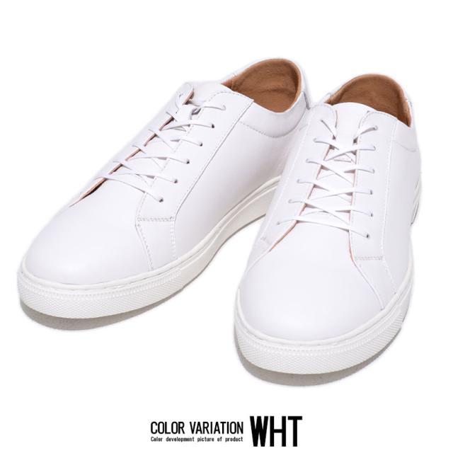 スニーカー メンズ おしゃれ シューズ 靴 クツ くつ 本革 レースアップ 靴 シューズ レザー ローカット シンプル ベーシック 無地 ブラック ホワイト 黒 白 25cm 25.5cm 26cm 26.5cm 27cm 27.5cm 男性 男 SARABANDE サラバンド メンズファッション 即日発送 [6121]
