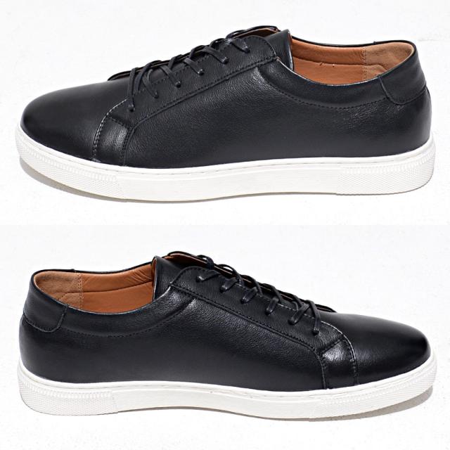スニーカー メンズ おしゃれ シューズ 靴 クツ くつ 本革 レースアップ 靴 シューズ レザー ローカット シンプル ベーシック 無地 ブラック ホワイト 黒 白 25cm 25.5cm 26cm 26.5cm 27cm 27.5cm 男性 男 SARABANDE サラバンド メンズファッション 即日発送 [6121]