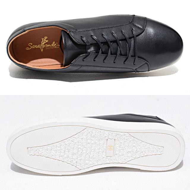 スニーカー メンズ おしゃれ シューズ 靴 クツ くつ 本革 レースアップ 靴 シューズ レザー ローカット シンプル ベーシック 無地 ブラック ホワイト 黒 白 25cm 25.5cm 26cm 26.5cm 27cm 27.5cm 男性 男 SARABANDE サラバンド メンズファッション 即日発送 [6121]