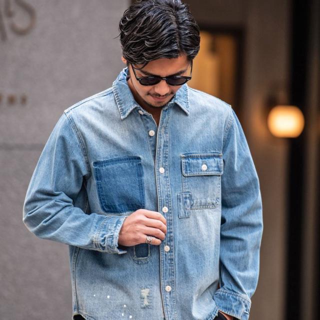 シャツ メンズ ブランド おしゃれ 長袖 長袖シャツ デニムシャツ 大人