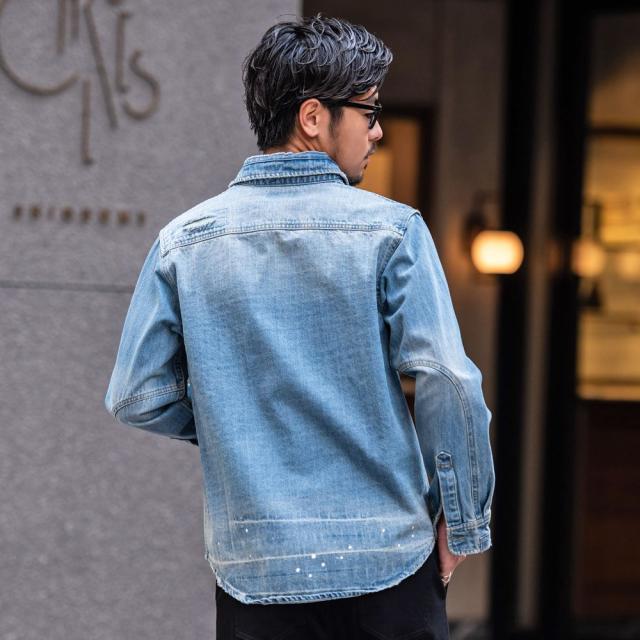 シャツ メンズ ブランド おしゃれ 長袖 長袖シャツ デニムシャツ 大人 ウォッシュ加工 ダメージ加工 ダメージ ヴィンテージ ビンテージ 古着 カジュアルシャツ アメカジ ブラック ブルー M L XL LL 20代 30代 40代 男 男性 夏 春 春服 ファッション [651-00]_10