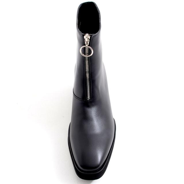 LOVE HUNTER ラブハンター ハイヒール メンズ靴 靴 ショートブーツ ミドルブーツ メンズ フロントジップブーツ 合皮 PUレザー ブラック 黒 25cm 25.5cm 26cm 26.5cm 27cm 27.5cm ヴィジュアル系 ビジュアル系 モード系 きれいめ ファッション 即日発送 [6838]