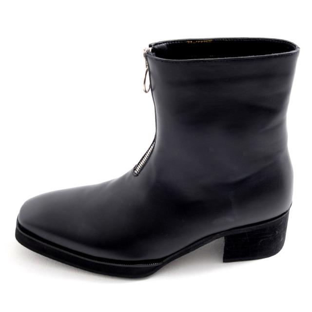 LOVE HUNTER ラブハンター ハイヒール メンズ靴 靴 ショートブーツ ミドルブーツ メンズ フロントジップブーツ 合皮 PUレザー ブラック 黒 25cm 25.5cm 26cm 26.5cm 27cm 27.5cm ヴィジュアル系 ビジュアル系 モード系 きれいめ ファッション 即日発送 [6838]