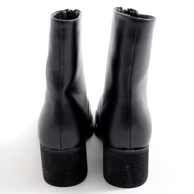 LOVE HUNTER ラブハンター ハイヒール メンズ靴 靴 ショートブーツ ミドルブーツ メンズ フロントジップブーツ 合皮 PUレザー ブラック 黒 25cm 25.5cm 26cm 26.5cm 27cm 27.5cm ヴィジュアル系 ビジュアル系 モード系 きれいめ ファッション 即日発送 [6838]