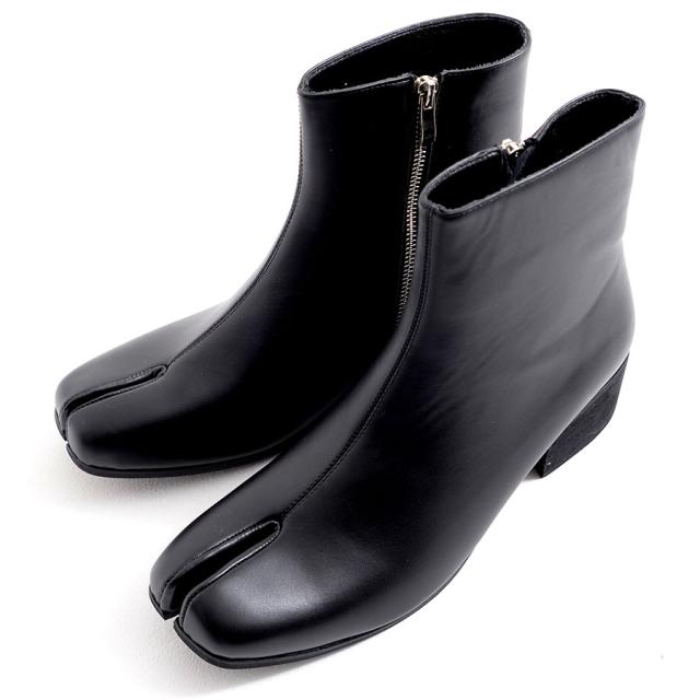 ショートブーツ ミドルブーツ メンズ 厚底 ヒールブーツ サイドジッパー サイドジップ シンプル 無地 合成皮革 PUレザーブラック 黒 ヴィジュアル系 ビジュアル系 V系 visualkei 25cm 25.5cm 26cm 26.5cm 27cm 27.5cm ファッション メンズ靴 靴 即日発送 [6840]
