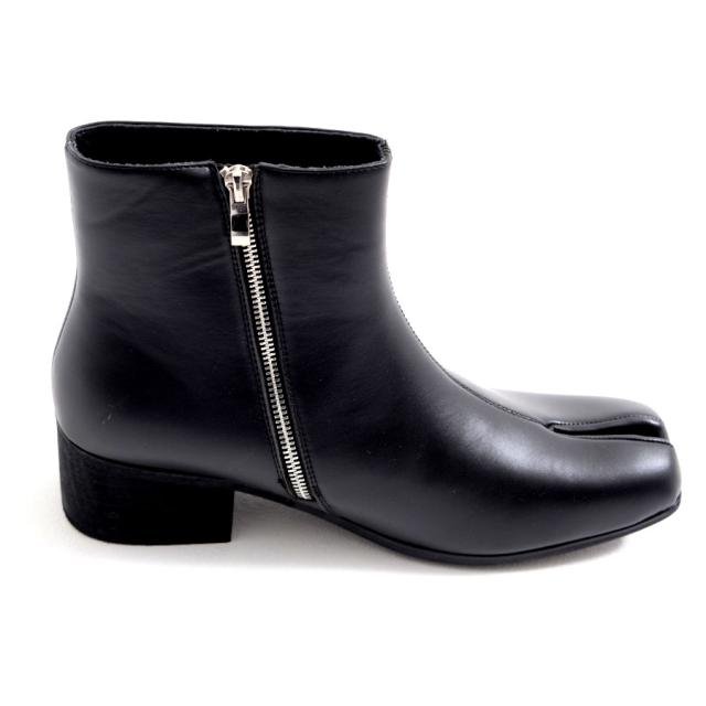 ショートブーツ ミドルブーツ メンズ 厚底 ヒールブーツ サイドジッパー サイドジップ シンプル 無地 合成皮革 PUレザーブラック 黒 ヴィジュアル系 ビジュアル系 V系 visualkei 25cm 25.5cm 26cm 26.5cm 27cm 27.5cm ファッション メンズ靴 靴 即日発送 [6840]