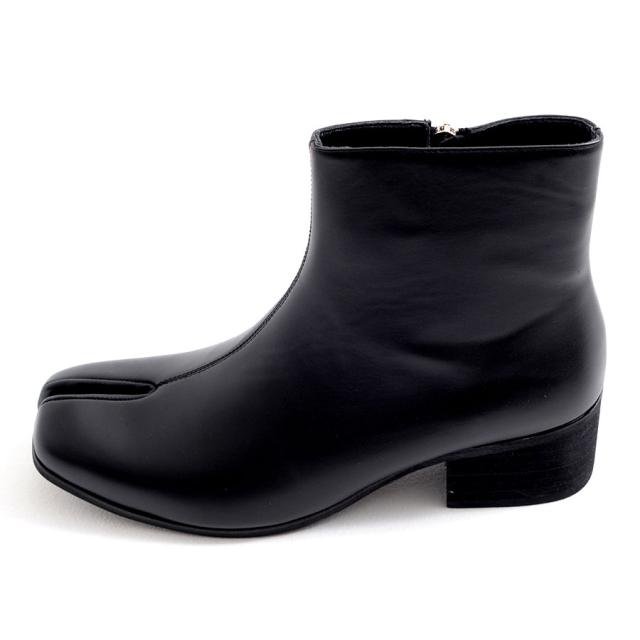 ショートブーツ ミドルブーツ メンズ 厚底 ヒールブーツ サイドジッパー サイドジップ シンプル 無地 合成皮革 PUレザーブラック 黒 ヴィジュアル系 ビジュアル系 V系 visualkei 25cm 25.5cm 26cm 26.5cm 27cm 27.5cm ファッション メンズ靴 靴 即日発送 [6840]