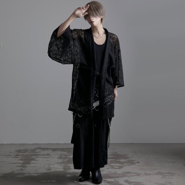 カーディガン メンズ ガウン シアー レース ファッション 服