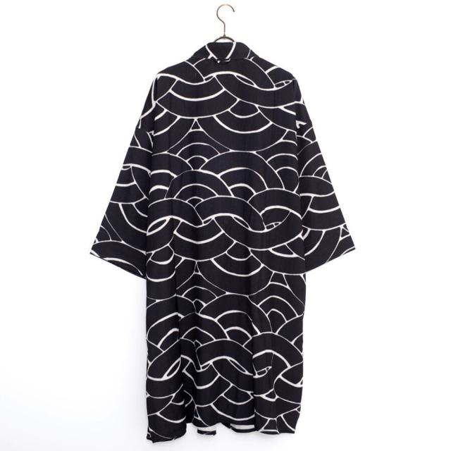 羽織 メンズ ブランド おしゃれ カーディガン 着物風 和風 モダン アート 山紫水明 総柄 幾何学 防寒 暖かい あたたかい レディース 男女兼用 ブラック フリーサイズ 倭物や カヤ Amina 20代 30代 40代 ユニセックス 男性 男 服 春 春服 ファッション [7CC-4109] 羽織 メンズ ブランド おしゃれ カーディガン 着物風 和風 モダン