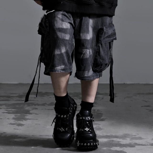 カーゴパンツ プリント入り 2WAY カーゴパンツ メンズ レディース プリント入りタクティカル2WAYカーゴパンツ