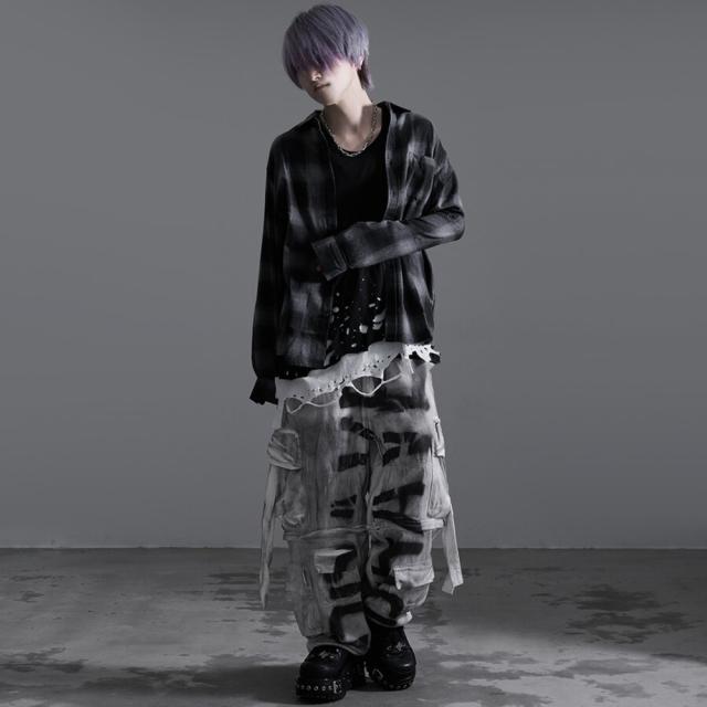 カーゴパンツ メンズ ゆったり ワイドパンツ プリント入り 2WAY 地雷系 V系 ホスト系 サブカル系 デニムパンツ レディース ボトムス ジーンズ ジーパン ブラック 黒 インディゴ 大きいサイズ 20代 30代 40代 ユニセックス 男性 男 服 秋 冬 春 夏 ファッション [800745] カーゴパンツ メンズ ゆったり ワイドパンツ プリント入り 2WAY 地雷系