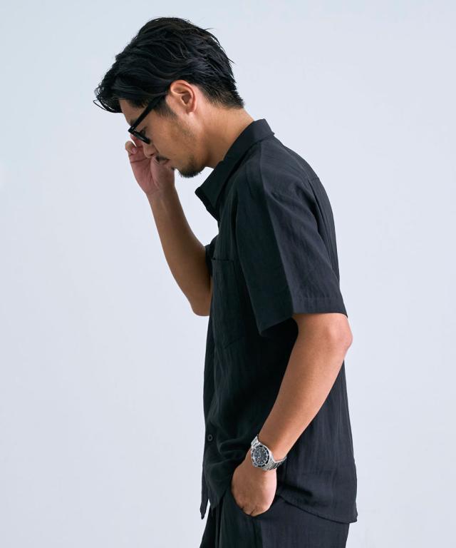 セットアップ メンズ 上下セット 2点セット 半袖シャツ イージーパンツ ワイドパンツ リネンシャツ 麻シャツ リネン混 麻混 カジュアルシャツ 開襟シャツ 無地シャツ 大人 20代 30代 40代 50代 ちょいワル ユニセックス 男性 男 服 春 夏 春夏 ファッション [BENUCCR26s-037]_7