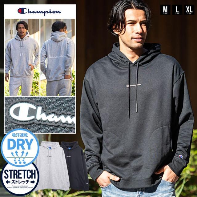 Champion チャンピオン パーカー メンズ テックウィーブ スウェット スエット スウェットシャツ プルオーバー スポーツ シンプル ロゴ 吸汗速乾 ストレッチ 伸縮性 軽量 C3-ZS002 国内正規品 ユニセックス 男性 男 服 春 ファッション 即日発送 [C3-ZS101]