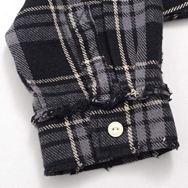 シャツ メンズ ブランド 長袖シャツ 長袖 シャツ グランジ加工